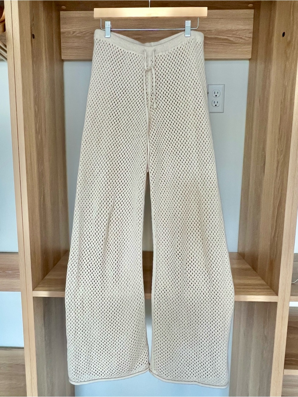 J. Crew Cream Knit Wide-Leg Drawstring Pants